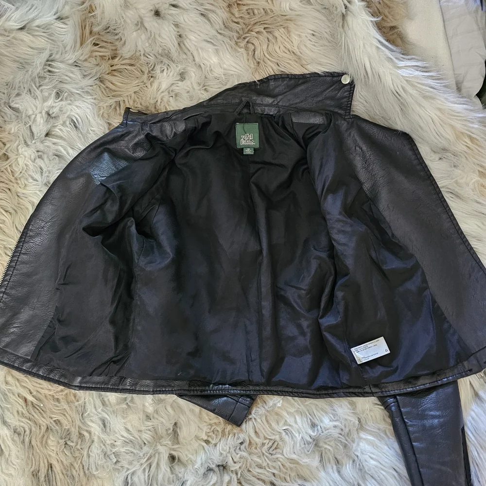 Black Faux Leather Jacket - Picture 3 of 4